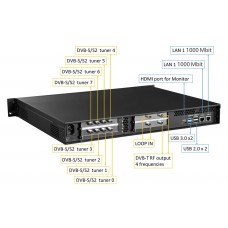 DVB-S2 8Fr input and DVB-T 8Fr output for up to 216M/26 HD channels